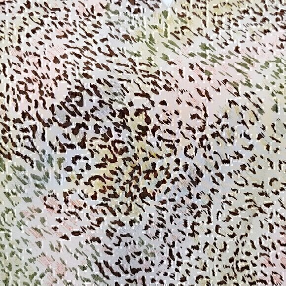 Maggy London 100% Silk Neutral Rainbow Animal Print Dress 14 Short Sleeve - Picture 8 of 9